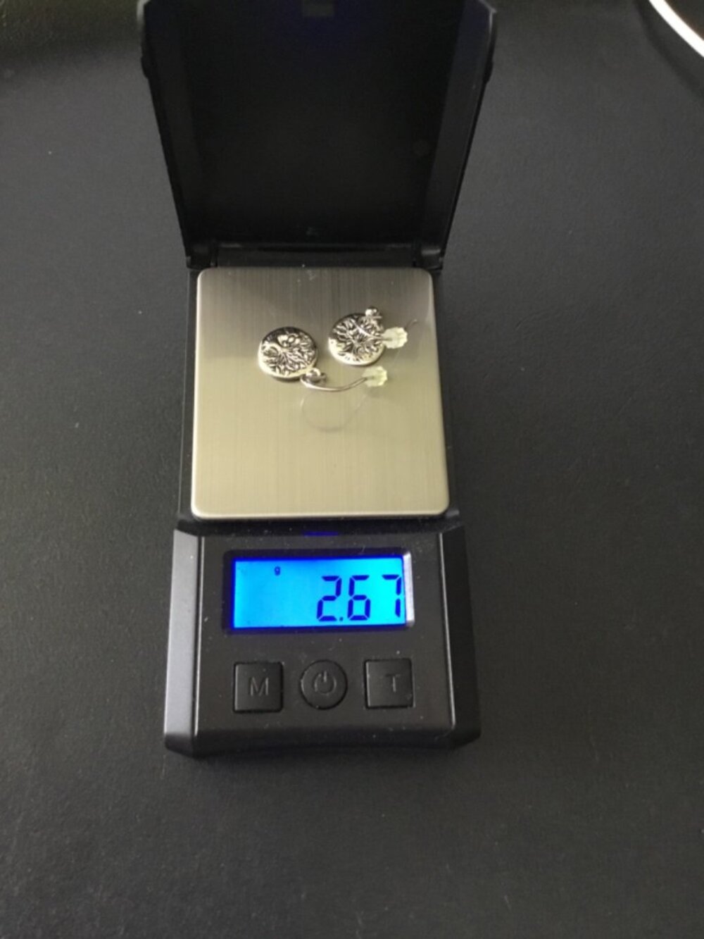 Tree Of Life Earrings 925 MARKED==STERLING SILVER==PREOWNED==GOOD CONDITION - Picture 2 of 5